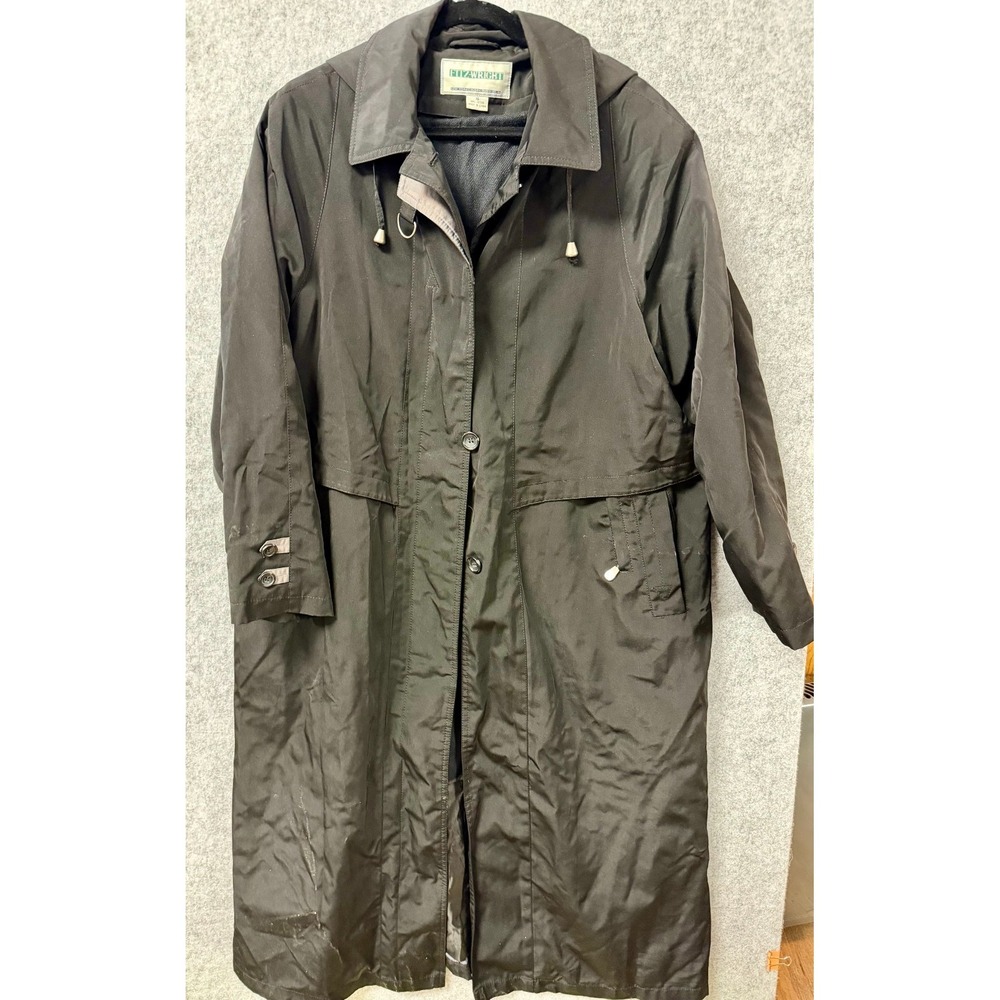 Fitzwright Rain Shredder Full Length Coat with‎ Removable Liner Women's Size 16